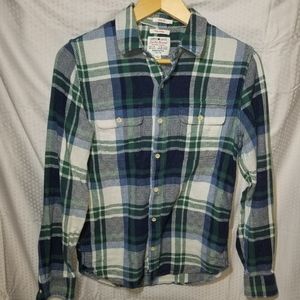 Lucky Brand True Indigo plaid shirt size small